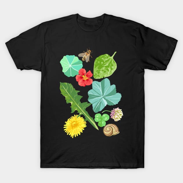 Summer Meadow Pattern T-Shirt by WoodlandElm